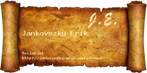 Jankovszky Erik névjegykártya