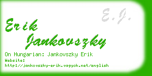 erik jankovszky business card